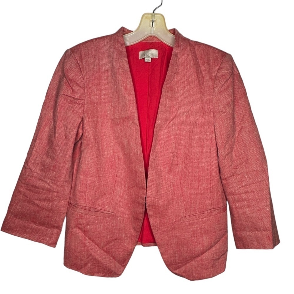 Loft Petite Linen Blend Suit Jacket